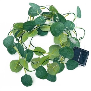 Solcelle lyskæde med eukalyptus blade